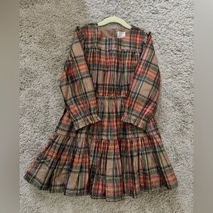 J Crew Girls Plaid Dress - metallic tartan size 6